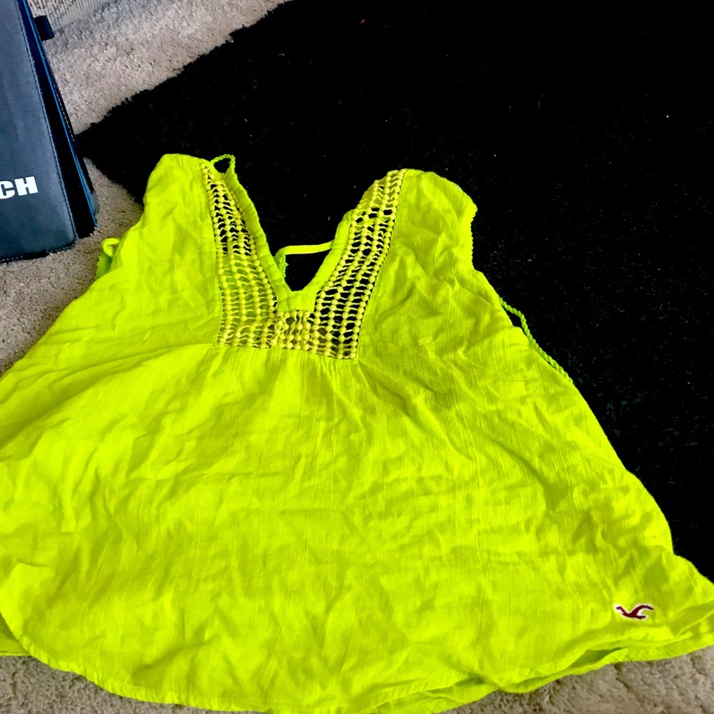 Sheer hollister swing tank neon green